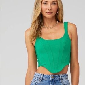 Amanda Uprichard Emerald Green Corset Top